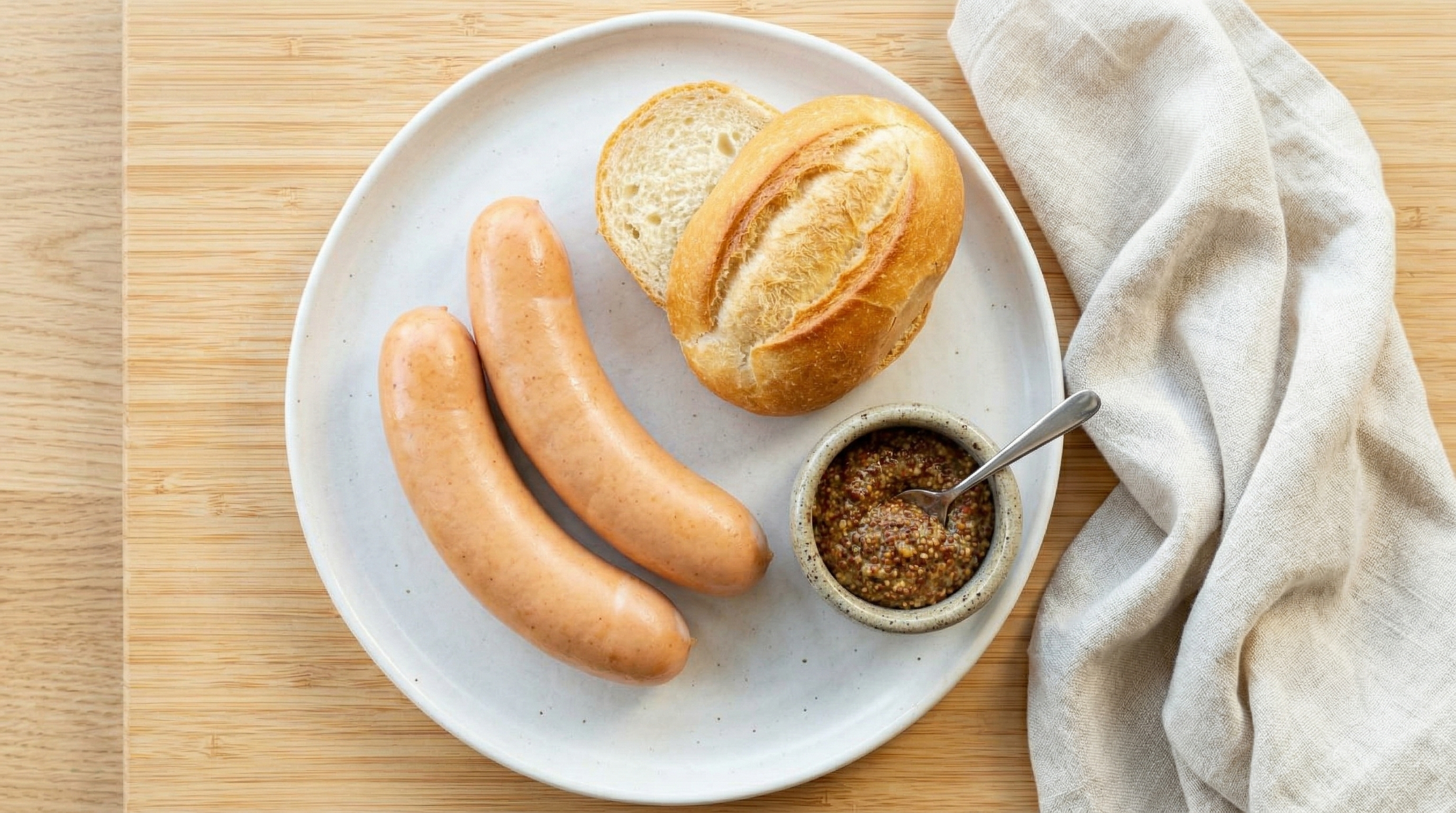 Classic Knackwurst with Mustard and Bread