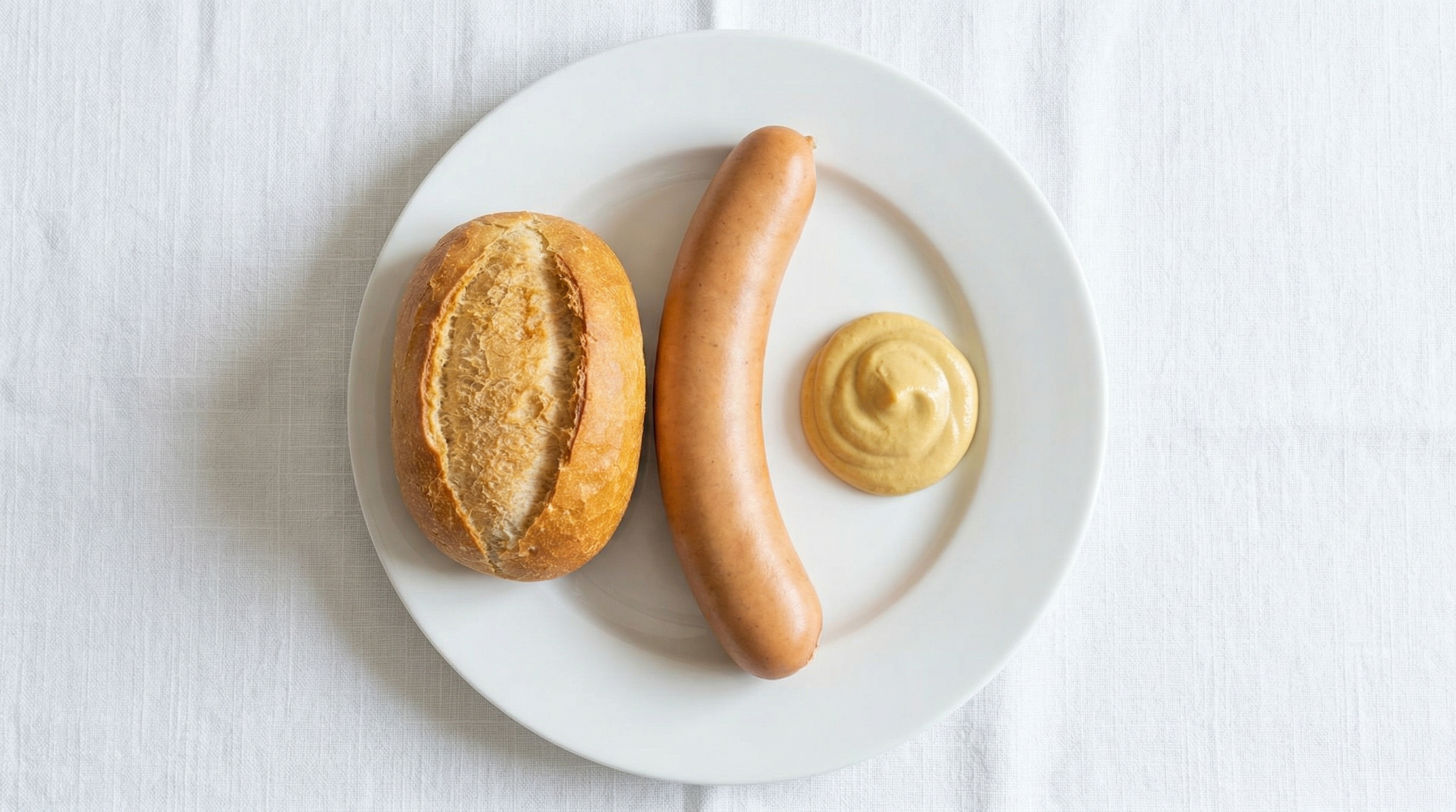 Classic Bockwurst with Mustard and Bread