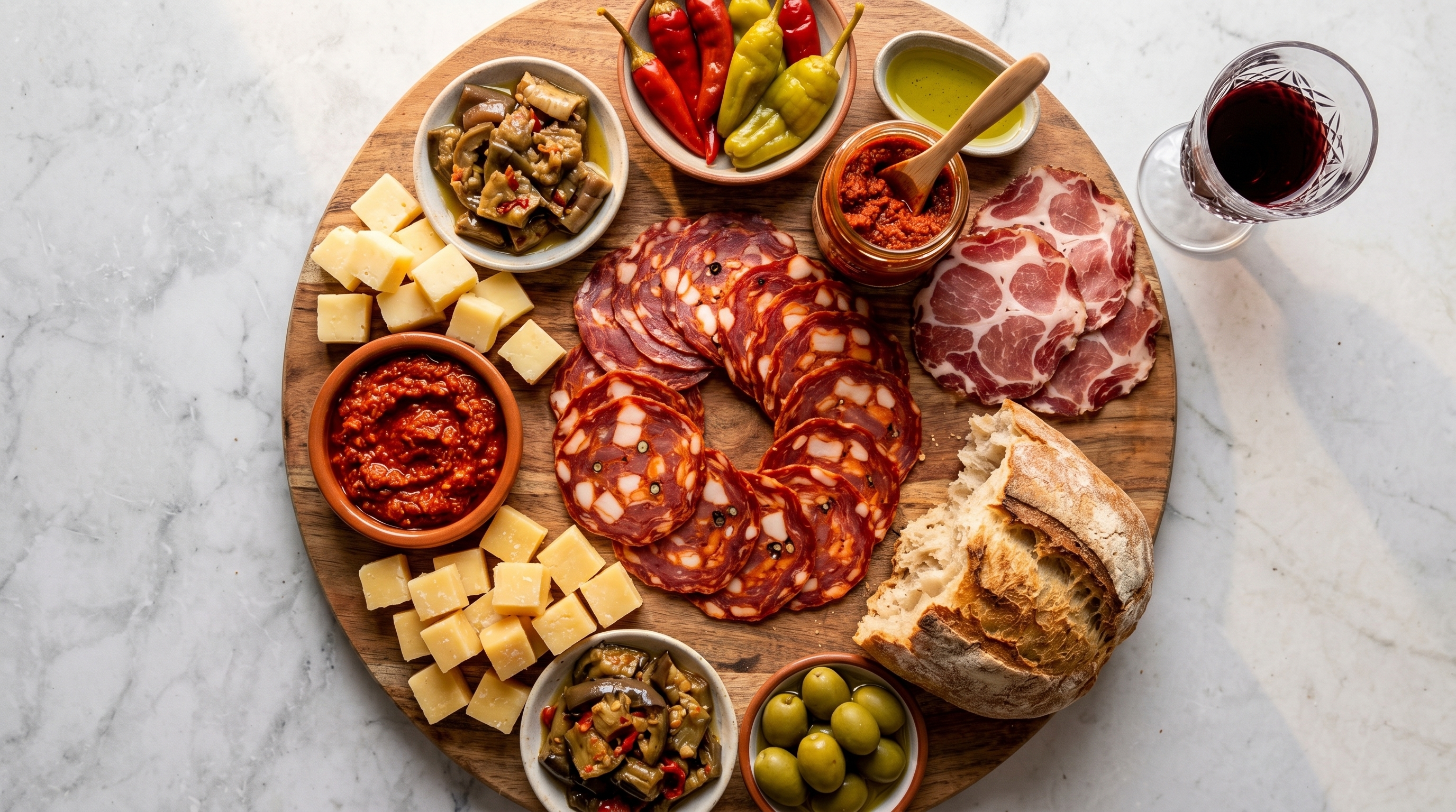 Calabrian Antipasto Board with Soppressata and Bomba