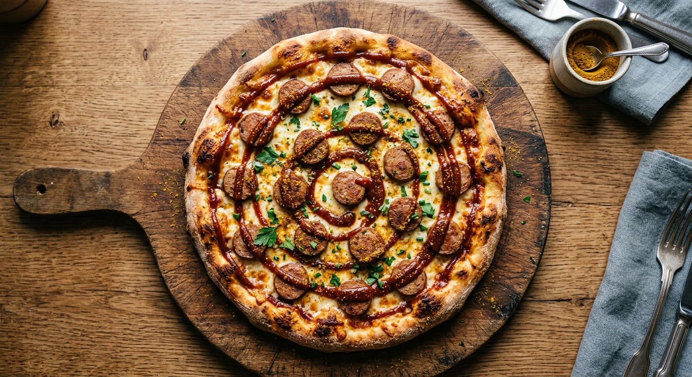 Currywurst Pizza