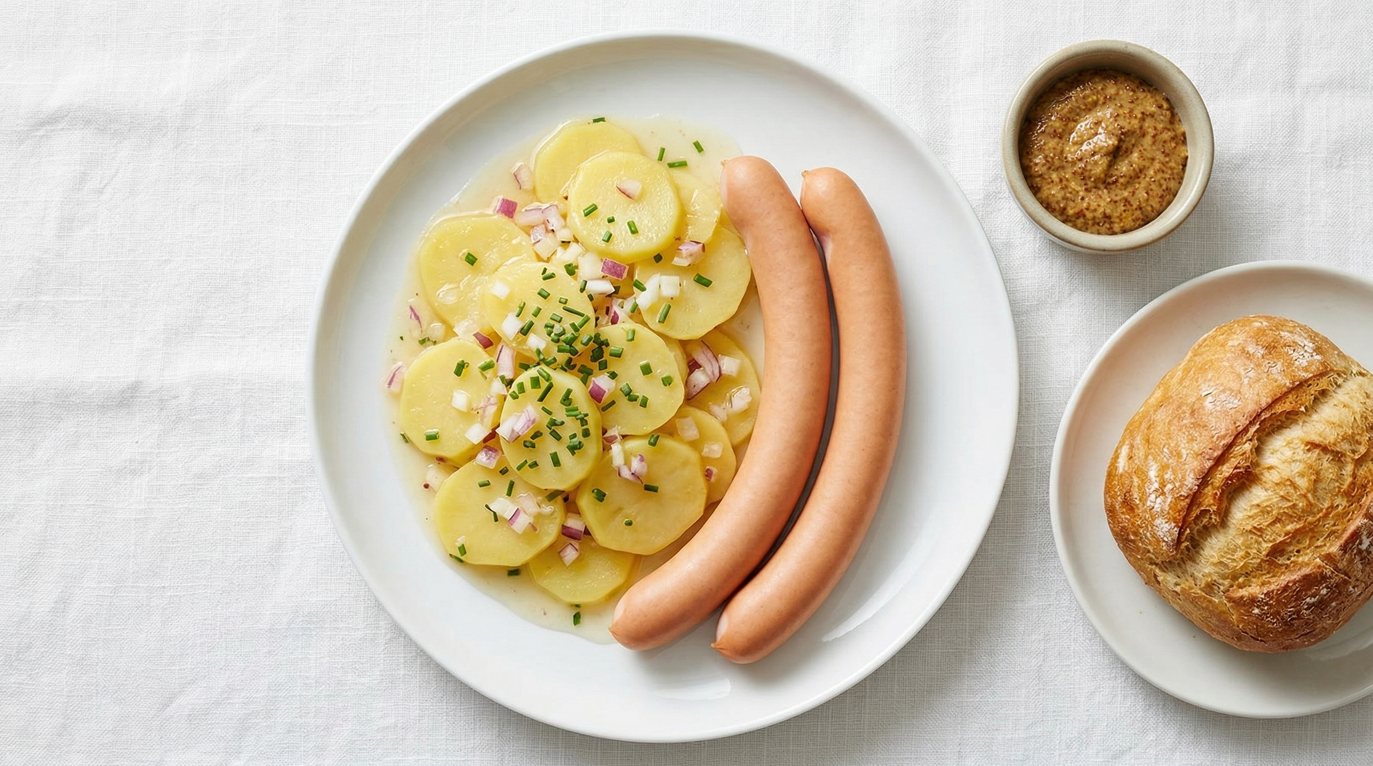 Frankfurter Würstchen with Mustard and Potato Salad