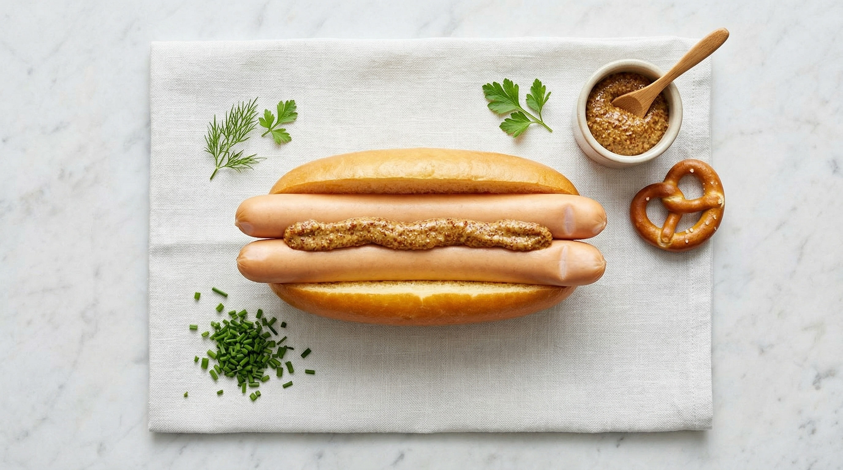 Frankfurter in Brioche with German Mustard