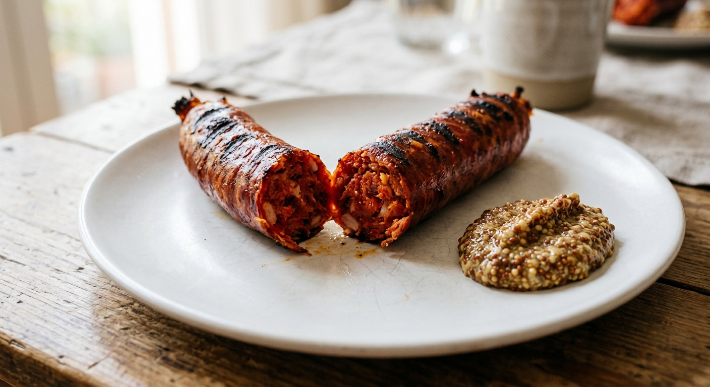 Grilled Csabai with Mustard