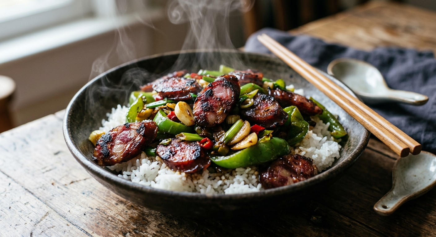 Hongchang and Green Pepper Stir-fry