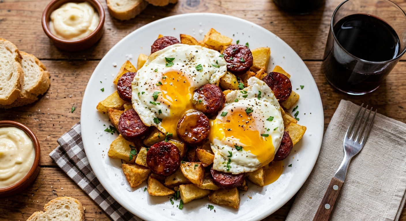 Huevos Rotos con Chorizo