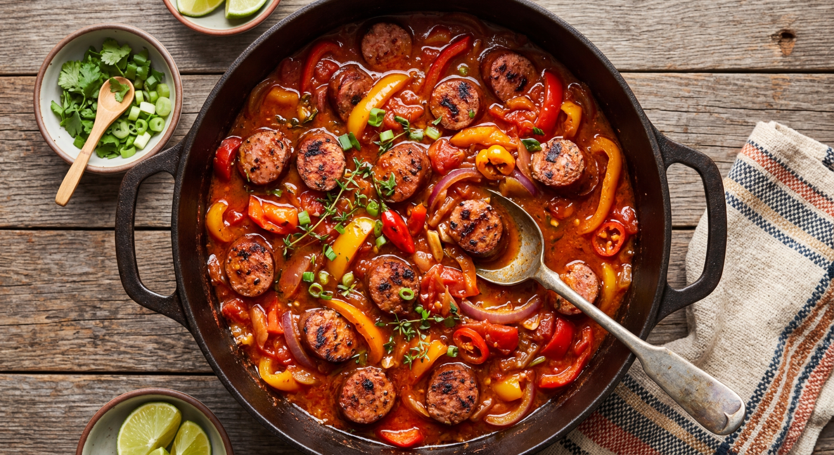 Jerk Sausage Pepper Stew