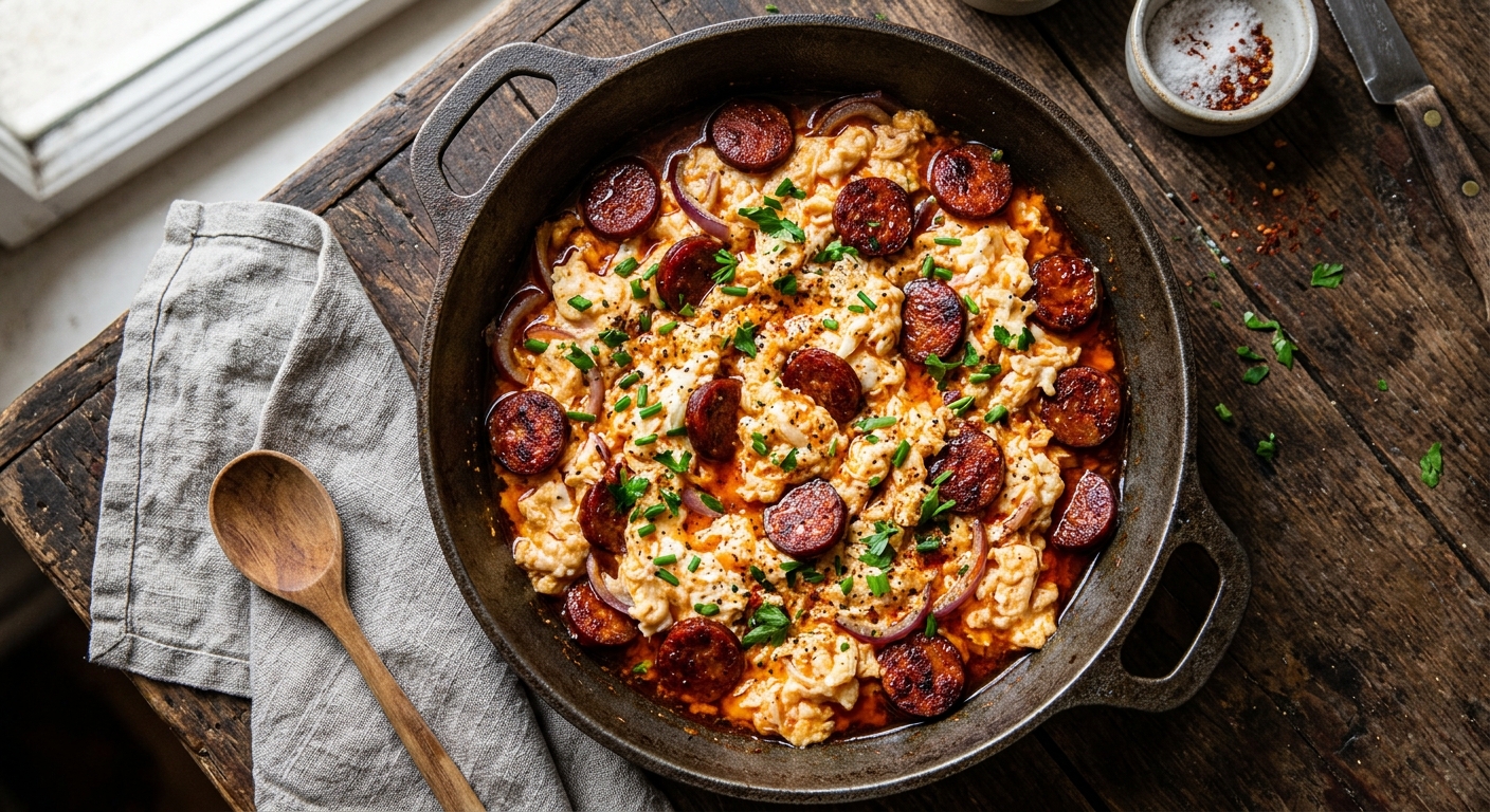 Kolbászos Rántotta