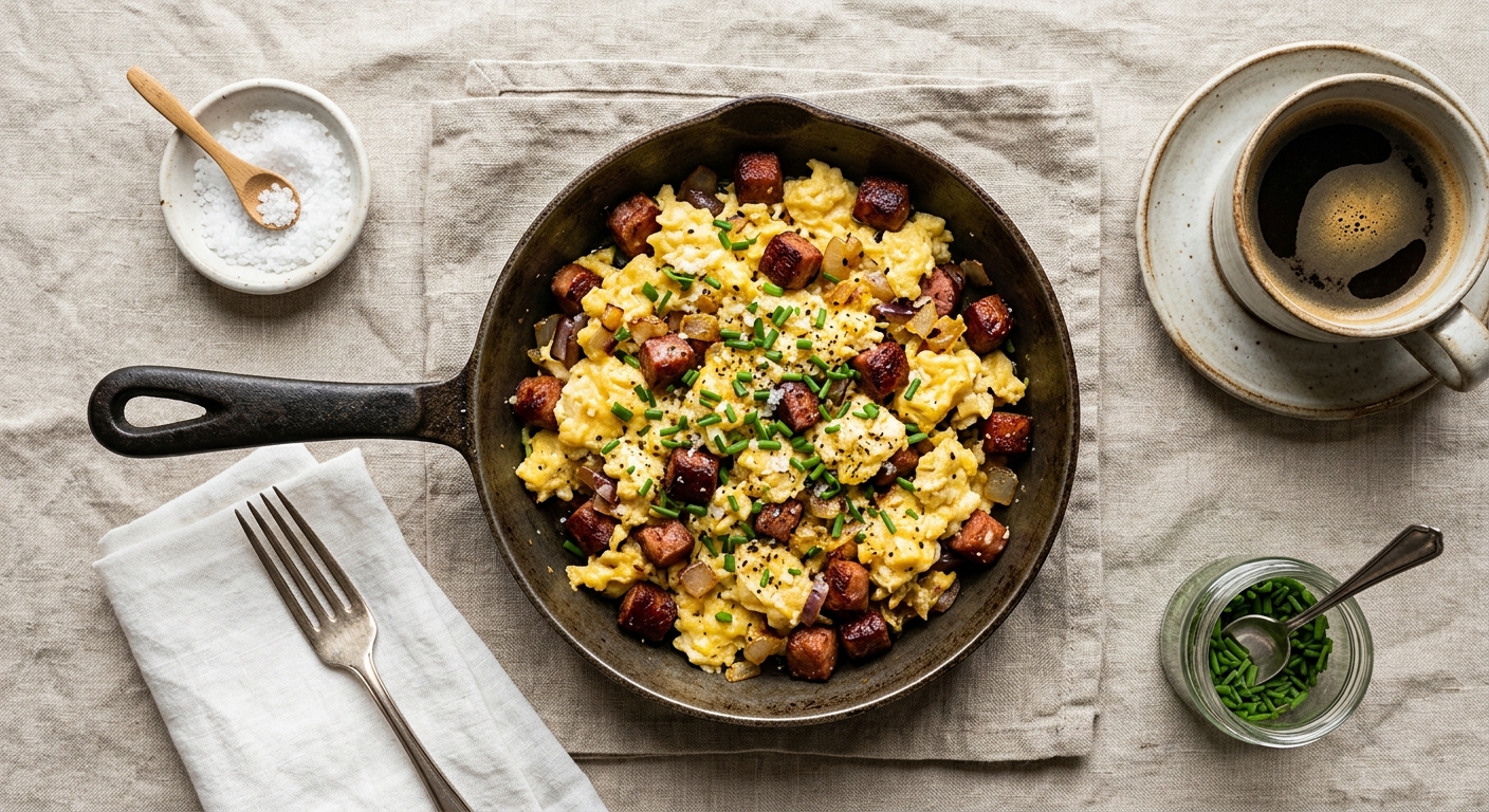 Krakowska with Scrambled Eggs