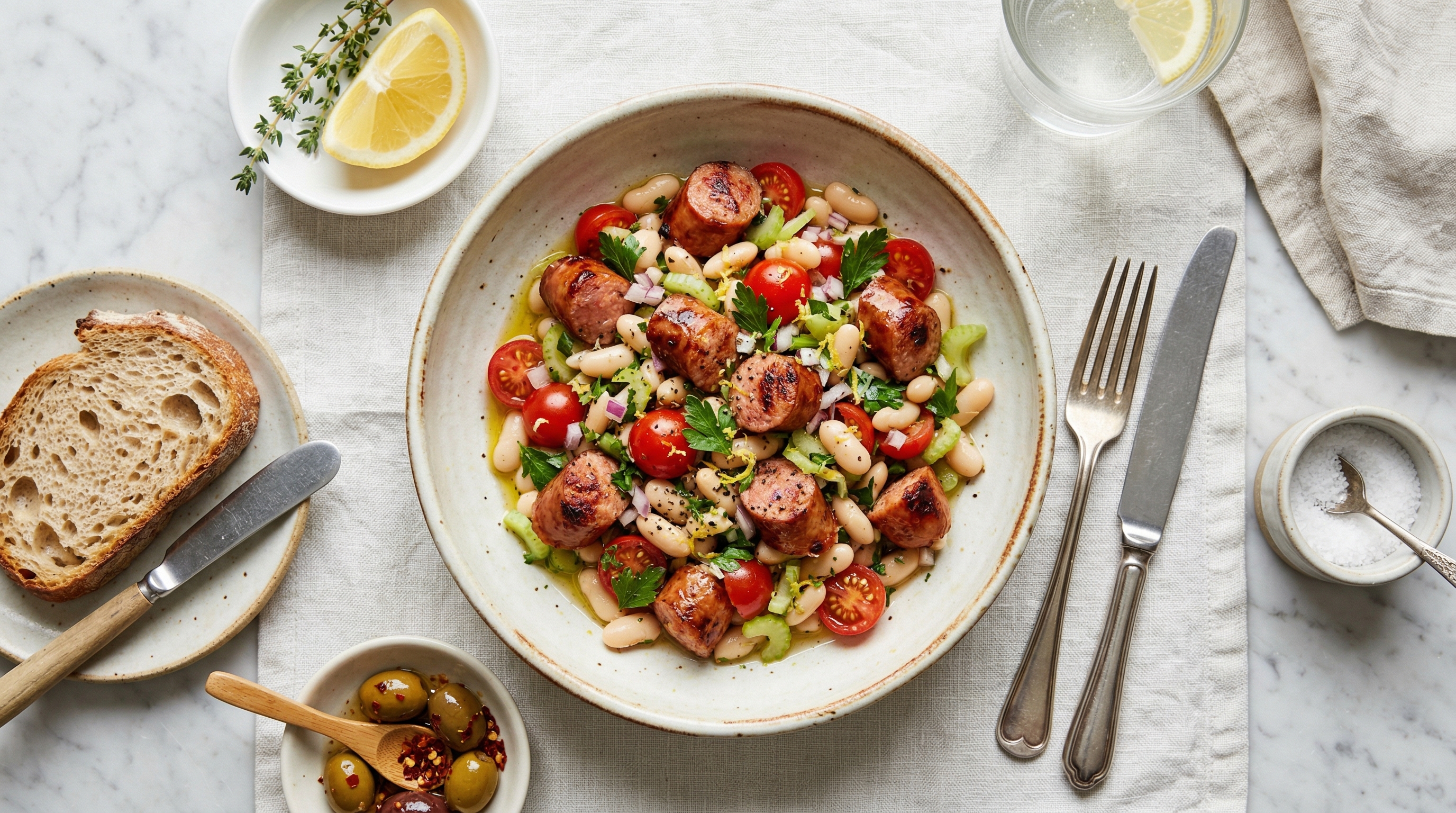 Linguiça Calabresa & White Bean Salad