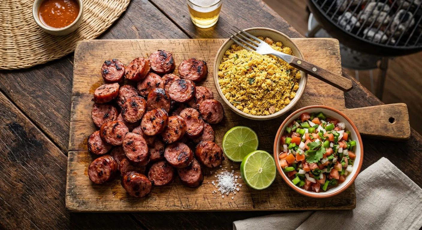 Linguiça vom Holzkohlegrill