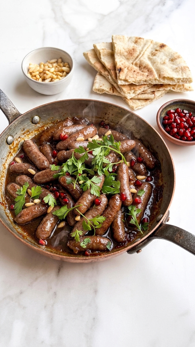 Makanek with Pomegranate Molasses