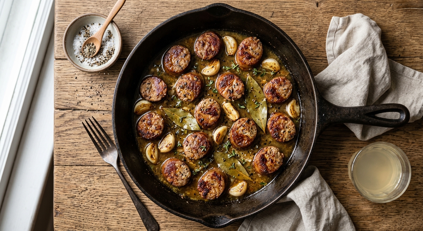 Mazzafegato in Padella with White Wine and Bay Leaves