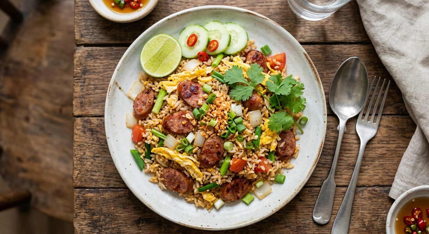 Khao Pad Sai Krok Isan (Fried Rice with Sai Krok)