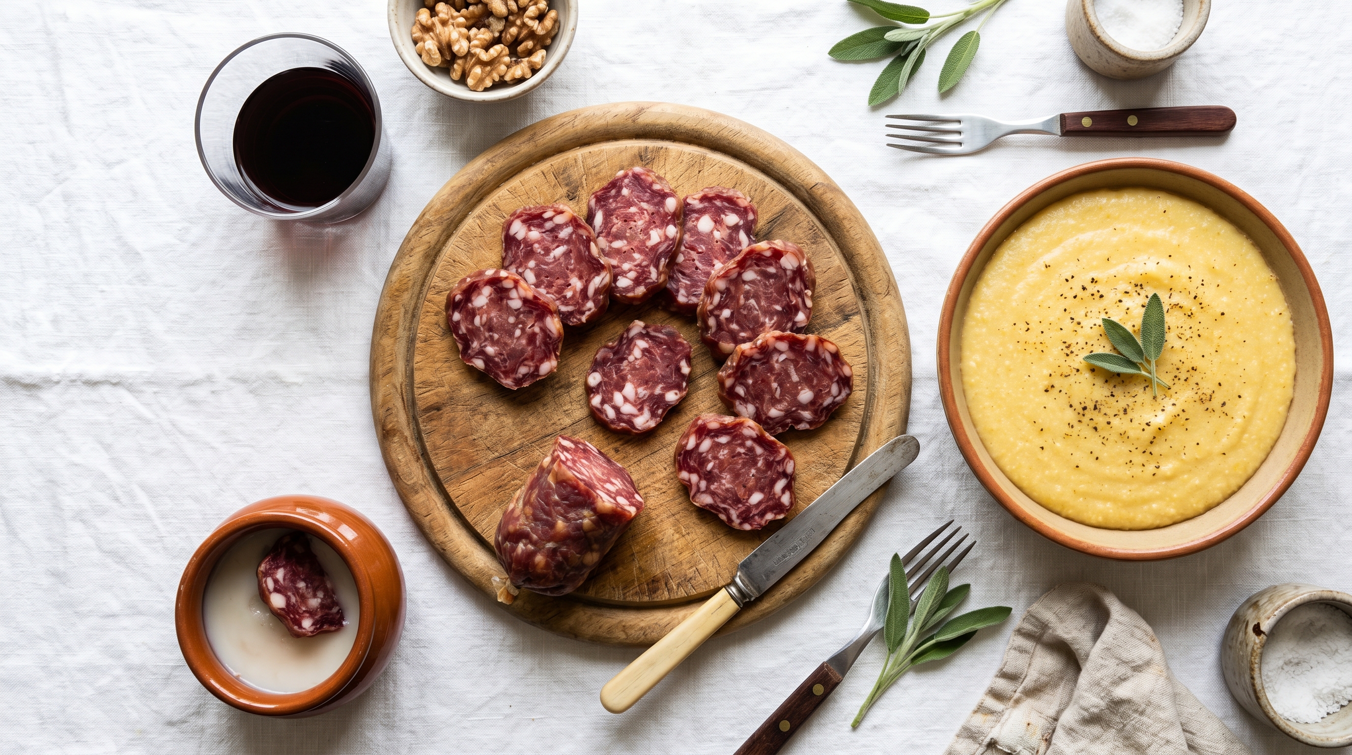 Salam d'la Duja with Warm Polenta