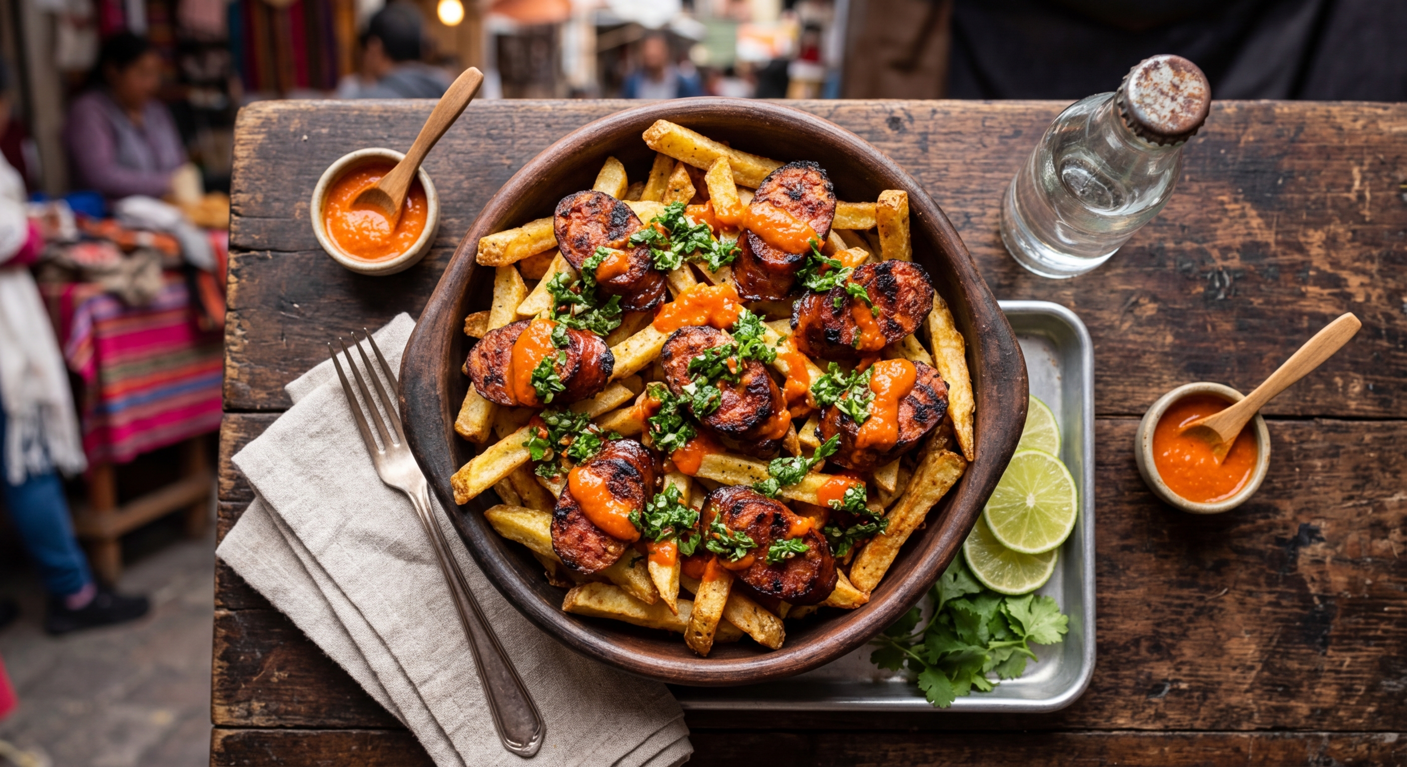 Salchipapa con Chorizo