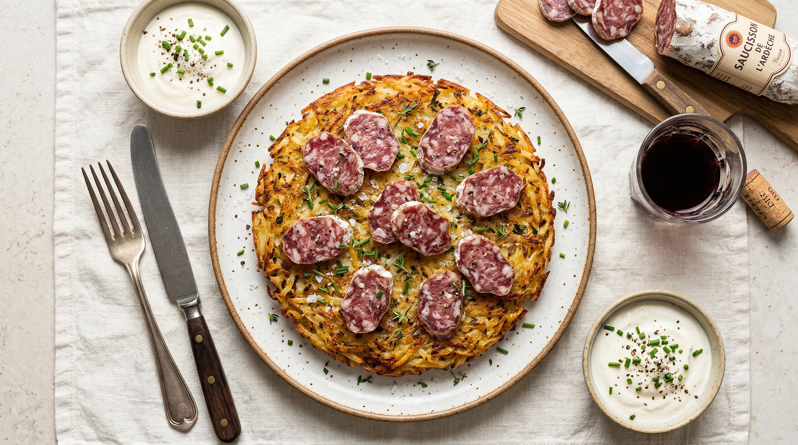 Saucisson Sec and Potato Rösti
