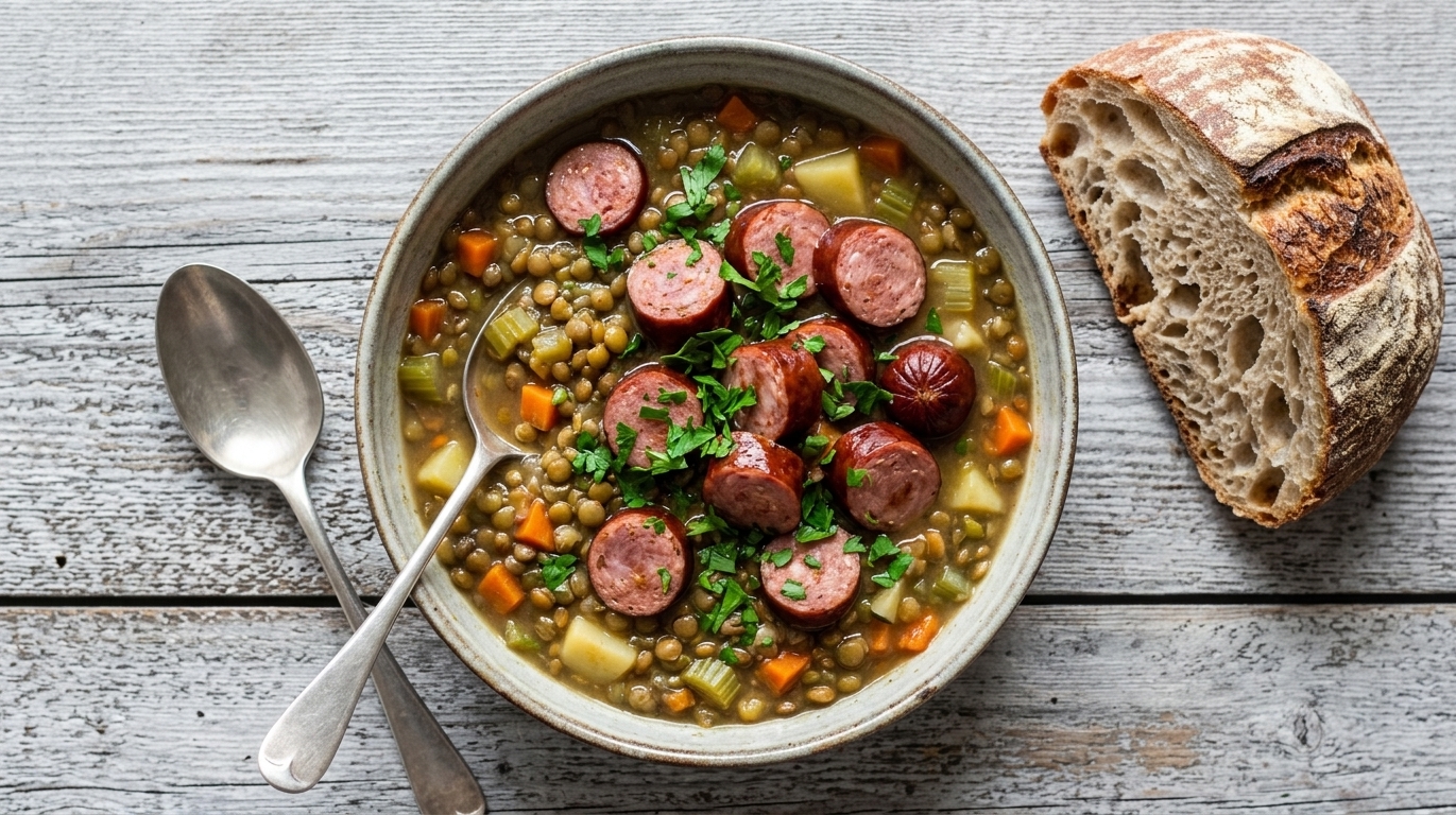 Schüblig Lentil Stew