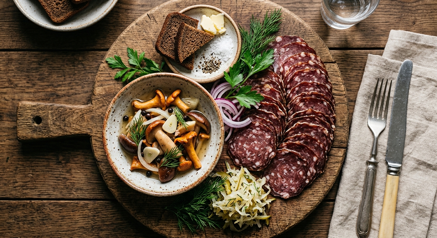 Skilandis su Marinuotais Grybais