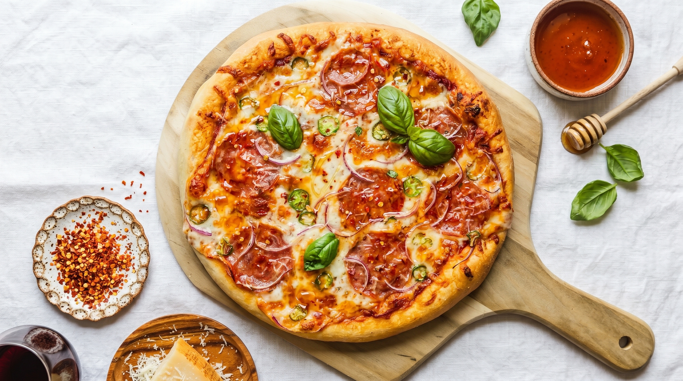 Soppressata Hot Honey Pizza (The Bee Sting)