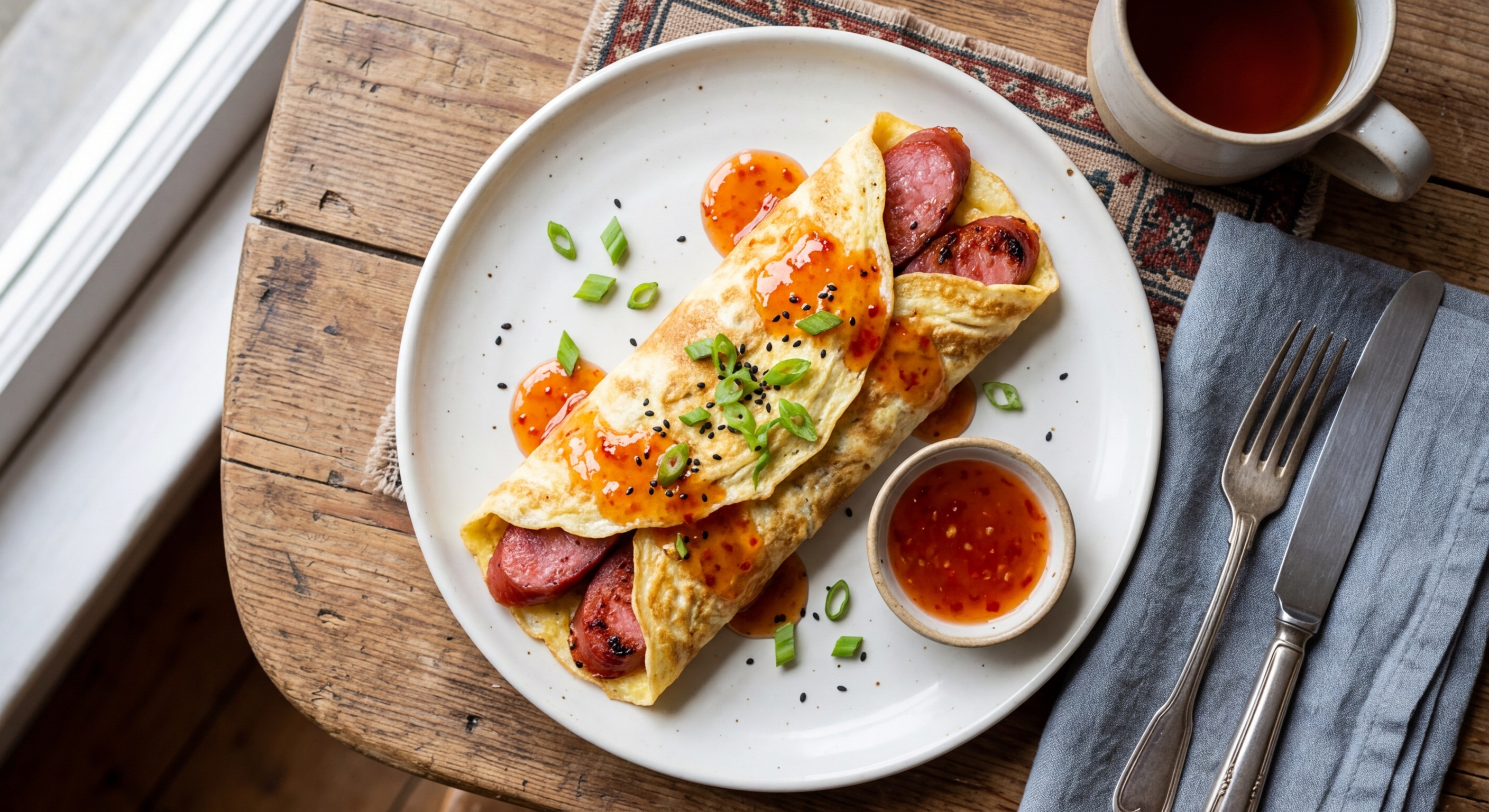 Taiwanese Sausage Omelette