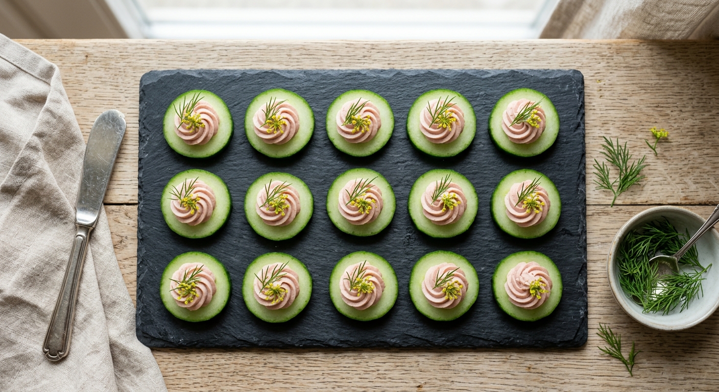 Teewurst-Cucumber Canapés