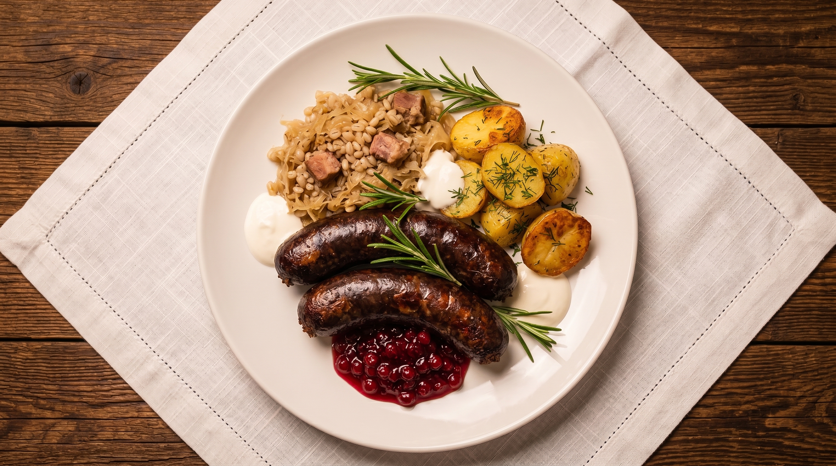 Christmas Verivorst with Mulgikapsad and Lingonberry